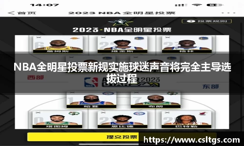 NBA全明星投票新规实施球迷声音将完全主导选拔过程
